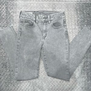 Gap Universal Jegging Mid Rise Jeans Womens 27/4 REG Grey Raw Hem Stone Washed